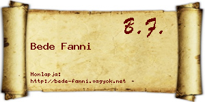 Bede Fanni névjegykártya