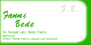 fanni bede business card